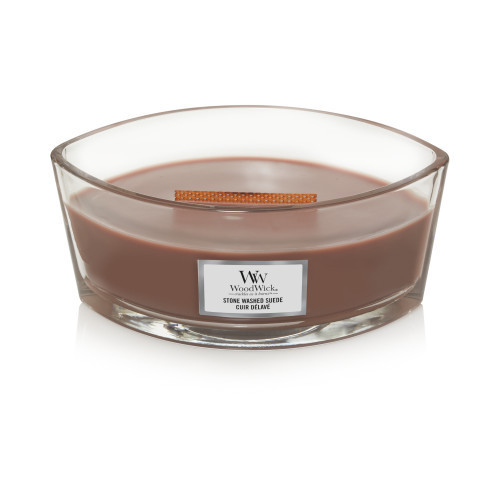 WoodWick Stone Washed Suede Candle Žvakė Heartwick