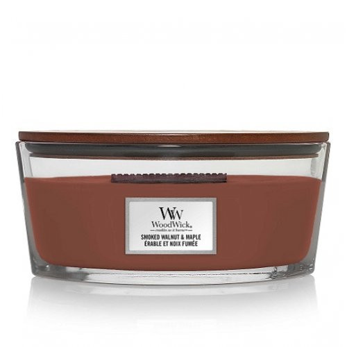 WoodWick Smoked Walnut & Maple Candle Žvakė Heartwick