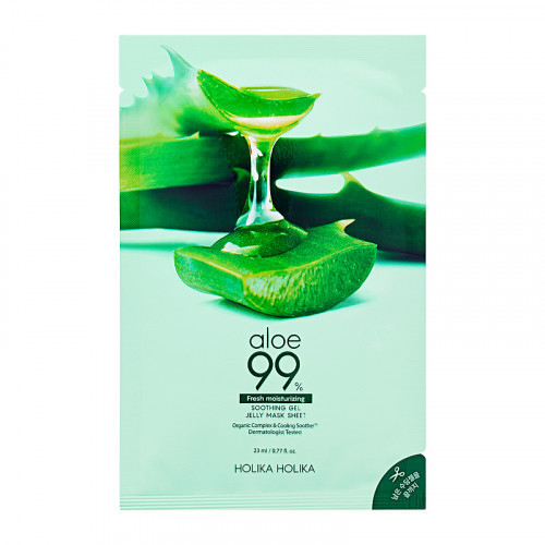 Holika Holika Aloe 99% Soothing Gel Jelly Mask Sheet Lakštinė veido kaukė su alaviju 23ml