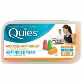 Quies Anti Noise Foam Earplugs Müravastased vahtkõrvatropid Mitmevärviline