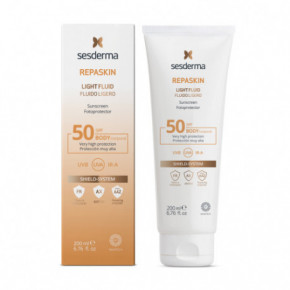 Sesderma Repaskin Light Fluid Sunscreen SPF50 Päikesekaitse emulsioon kehale 200ml