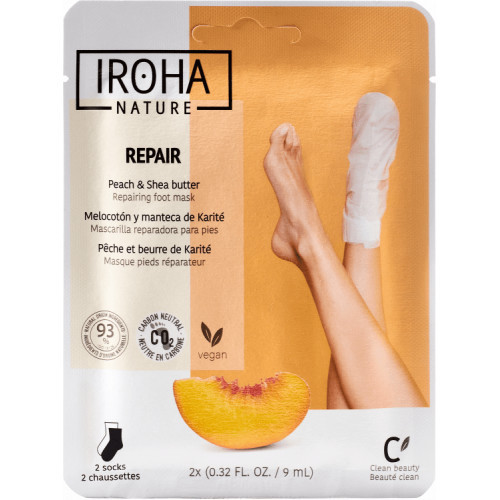 IROHA Repairing Peach Foot Socks Maitinanti kaukė pėdoms su persikų ekstraktu 1 vnt.