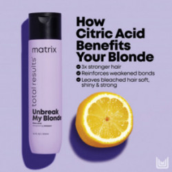 Matrix Unbreak My Blonde Citric Acid Strenghtening Shampoo Plaukus stiprinantis šampūnas šviesintiems plaukams 300ml