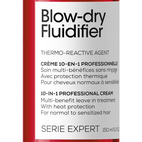 L'Oréal Professionnel Blow-dry Fluidifier 10-in-1 Professional Cream Daugiafunkcinis nenuplaunamas kremas, apsauga nuo karščio 150ml