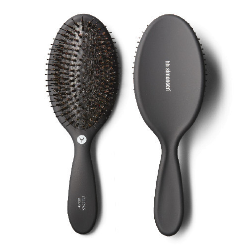 HH Simonsen Gloss Brush Plaukų šepetys su šerno šereliais Black