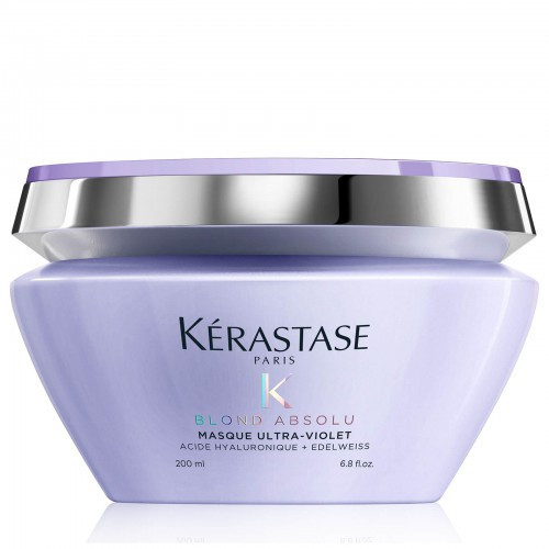 Kérastase Blond Absolu Masque Ultra-Violet Drėkinamoji, geltonus šviesintų plaukų tonus neutralizuojanti kaukė 200ml