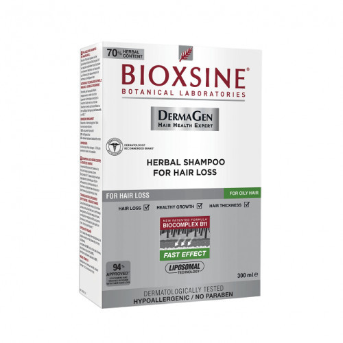 Bioxsine Dermagen Shampoo for Hair Loss Šampūnas nuo plaukų slinkimo riebiems plaukams 300ml