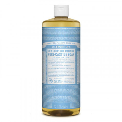 Dr. Bronner's Baby-Mild Unscented Pure-Castile Liquid Soap Ekologiškas skystas muilas (bekvapis) 240ml