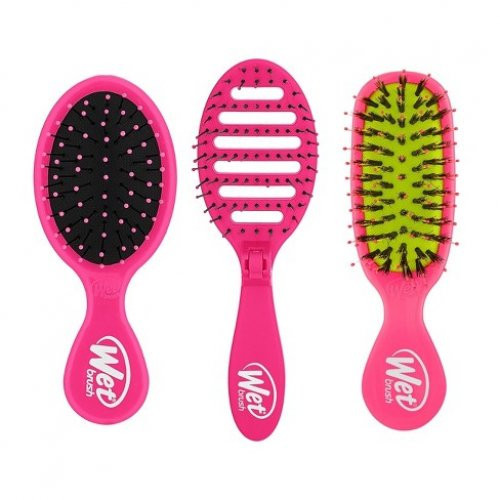 WetBrush Travel Trio Kit Kelioninių plaukų šepečių rinkinys Pink