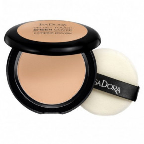 Isadora Velvet Touch Sheer Cover Compact Powder Zīdains kompaktais pūderis 44 Warm Sand