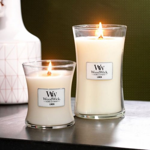 WoodWick Linen Candle Žvakė Heartwick