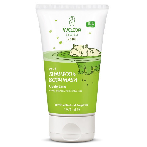 Weleda 2in1 Lively Lime Shampoo & Body Wash Vaikiškas prausiklis odai ir plaukams 150ml