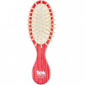 TEK Natural Small Purse Hairbrush Maza, ovālas formas matu suka Sarkans