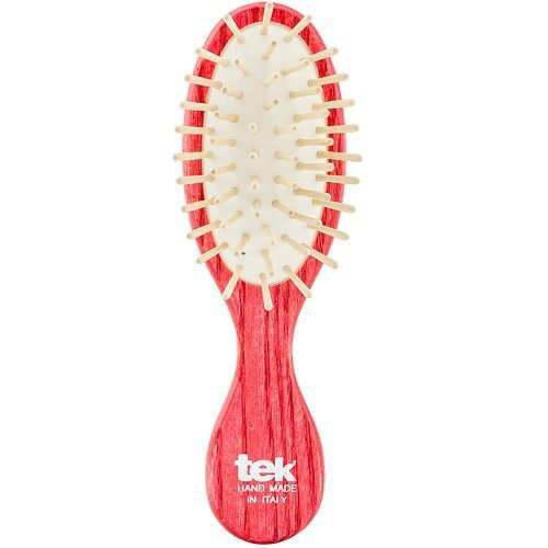 TEK Natural Small Purse Hairbrush Plaukų šepetys mažas, ovalo formos Raudonas