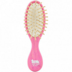 TEK Natural Small Purse Hairbrush Plaukų šepetys mažas, ovalo formos Raudonas