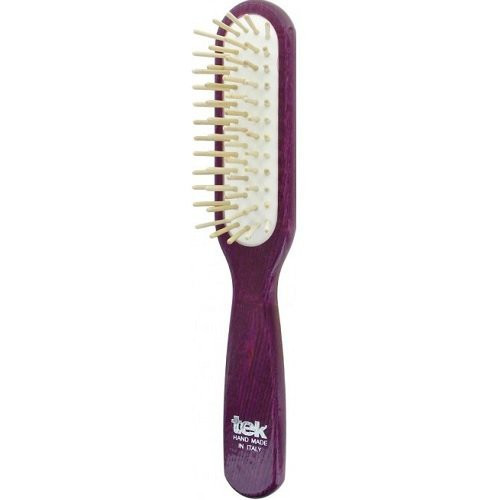 TEK Natural Rectangular Hairbrush Plaukų šepetys iš natūralaus medžio Violetinis