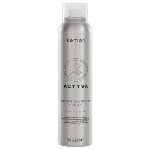 Kemon Actyva Colore Brillante Spray Apsauginis, žvilgesio suteikiantis purškiklis plaukams 200ml