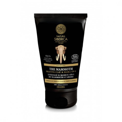 Natura Siberica Men The Mammoth Shaving Clay and Mask Skutimosi priemonė ir kaukė viename 150ml