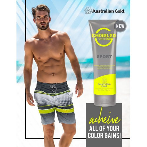 Australian Gold Chiseled by G Gentlemen Weightless Cooling Dark Tanning Intensifier Įdegį skatinantis kremas 250ml