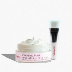 Skinlovers Clarifying mask AHA+BHA Acids + Brush Rinkinys giliai valanti veido kaukė + šepetėlis