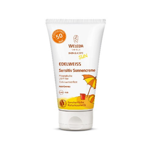 Weleda Baby & Kids Sensitive Sun Cream Natūralus apsauginis losjonas nuo saulės kūdikiams ir vaikams SPF 50 50ml