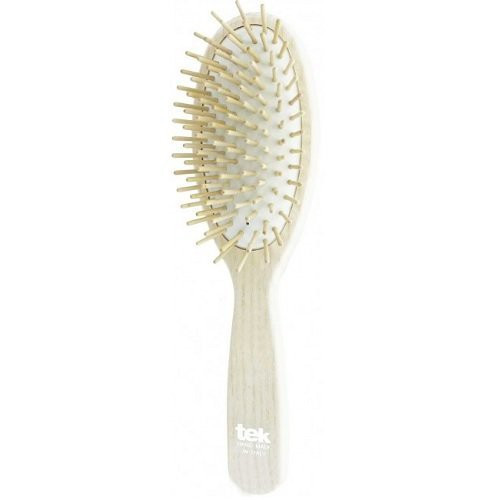 TEK Natural Big Oval Brush Didelis, lakuotas plaukų šepetys Baltas