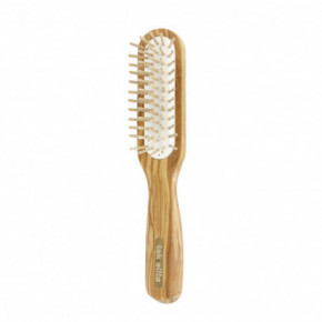 TEK Elite Rectangular Brush Olive Wood Juuksehari Valgus