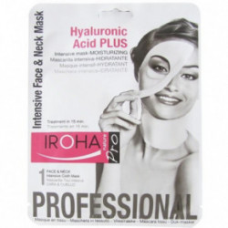 IROHA Professional Hyaluronic Acid Plus Face & Neck Profesionali, drėkinanti, kaukė veidui ir kaklui su hialurono rūgštimi 32ml