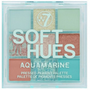 W7 Cosmetics Soft Hues Pressed Pigment Palette Acu ēnu palete Aquamarine