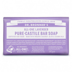 Dr. Bronner's Lavender Pure-Castile Bar Soap Cietās ziepes 140g