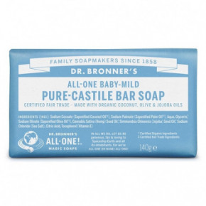 Dr. Bronner's Baby-Mild Unscented Pure-Castile Bar Soap 140g