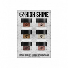 W7 Cosmetics High Shine Metallic Loose Pigment Powder Set Birstošu pigmentētu  pūderu komplekts Komplekts