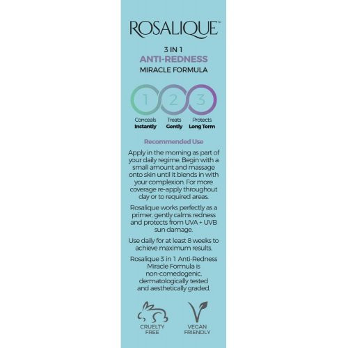 Rosalique 3 in 1 Anti-Redness Miracle Formula SPF50 Kremas raustančiai veido ir kaklo odai 30ml