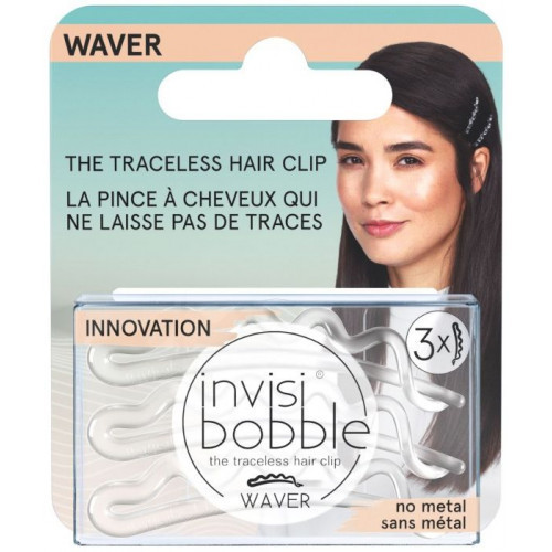 Invisibobble Waver Crystal Clear Traceless Hair Clip Segtukai plaukams 3 vnt.