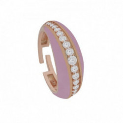 Nilly Sidabrinis žiedas su cirkoniu Golden Pink