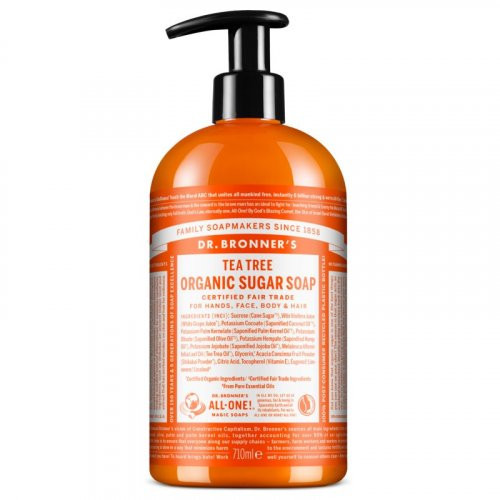 Dr. Bronner's Tea Tree Organic Sugar Soap Ekologiškas cukraus muilas 355ml