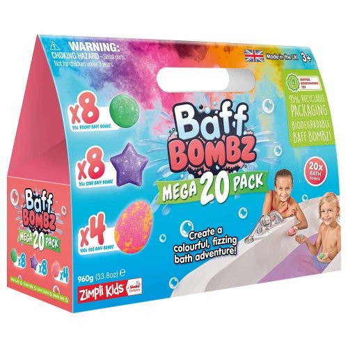 Zimpli Kids Baff Bombz Skirtingų vonios bombų rinkinys Mega 20 Pack