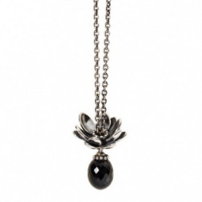 Trollbeads Fantasy Necklace With Black Onyx and Giant Lotus Pendant 80cm