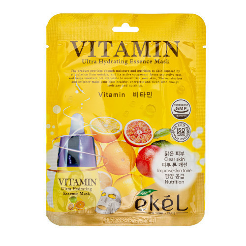 Ekel Ultra Hydrating Essence Mask Vitamin Lakštinė veido kaukė su vitaminu C 1 vnt.