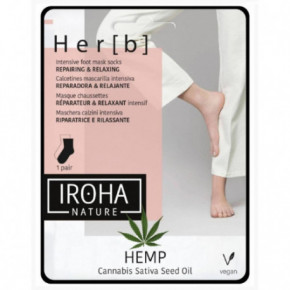IROHA Iroha Foot Mask Socks Cannabis Seed Oil Pėdų kaukė su kanapių sėklų aliejumi 1 vnt.