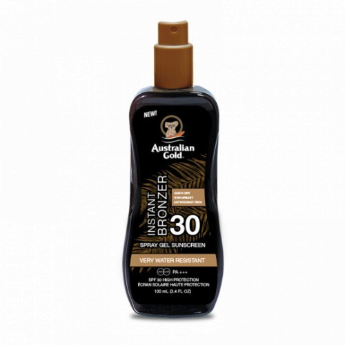 Australian Gold Spray Gel with Instant Bronzer SPF30 Apsauga nuo saulės su natūraliais bronzantais 237ml