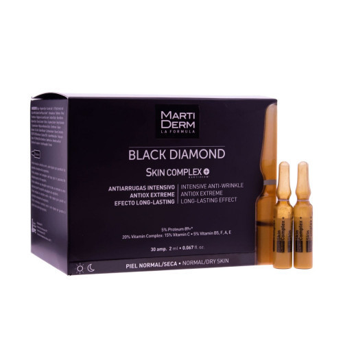 MartiDerm Black Diamond Skin Complex Advanced Veido ampulės su vitaminų ir antioksidantų kompleksu 10amp.