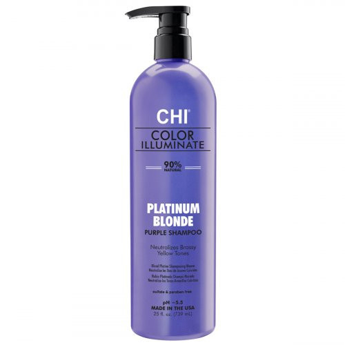 CHI Ionic Color Illuminate Platinum Blonde Shampoo Spalvos atgaivinimo šampūnas 355ml