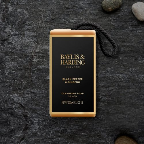 Baylis & Harding Signature Men's Black Pepper & Ginseng Soap on a Rope Vonios muilas vyrams 200g