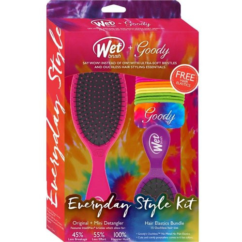 WetBrush Everyday Style Kit Kasdieninės plaukų priežiūros rinkinys su plaukų gumytėmis Rinkinys