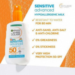 Garnier Ambre Solaire Kids Water Resistant Sun Cream Spray SPF50+ Vaikiškas apsauginis jautrios odos purškiklis SPF50+ 200ml
