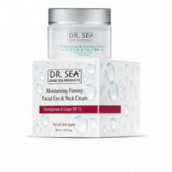 Dr. Sea Moisturizing Firming Facial Eye & Neck Cream Stangrinantis veido, akių ir kaklo kremas, SPF15, visų tipų odai 50ml