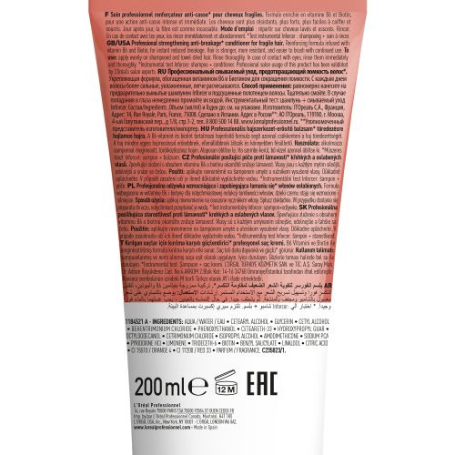 L'Oréal Professionnel Inforcer Plaukus stiprinantis kondicionierius, saugantis nuo lūžinėjimo 200ml