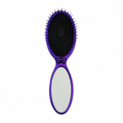 WetBrush Pop & Go Metallic Detangler Brush Sulenkiamas plaukų šepetys su veidrodėliu Purple