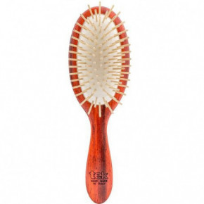 TEK Padouk Wood Oval MP Hairbrush with Long Pins Plaukų šepetys su ilgu mediniu kaiščiu, ovalo formos Raudonas